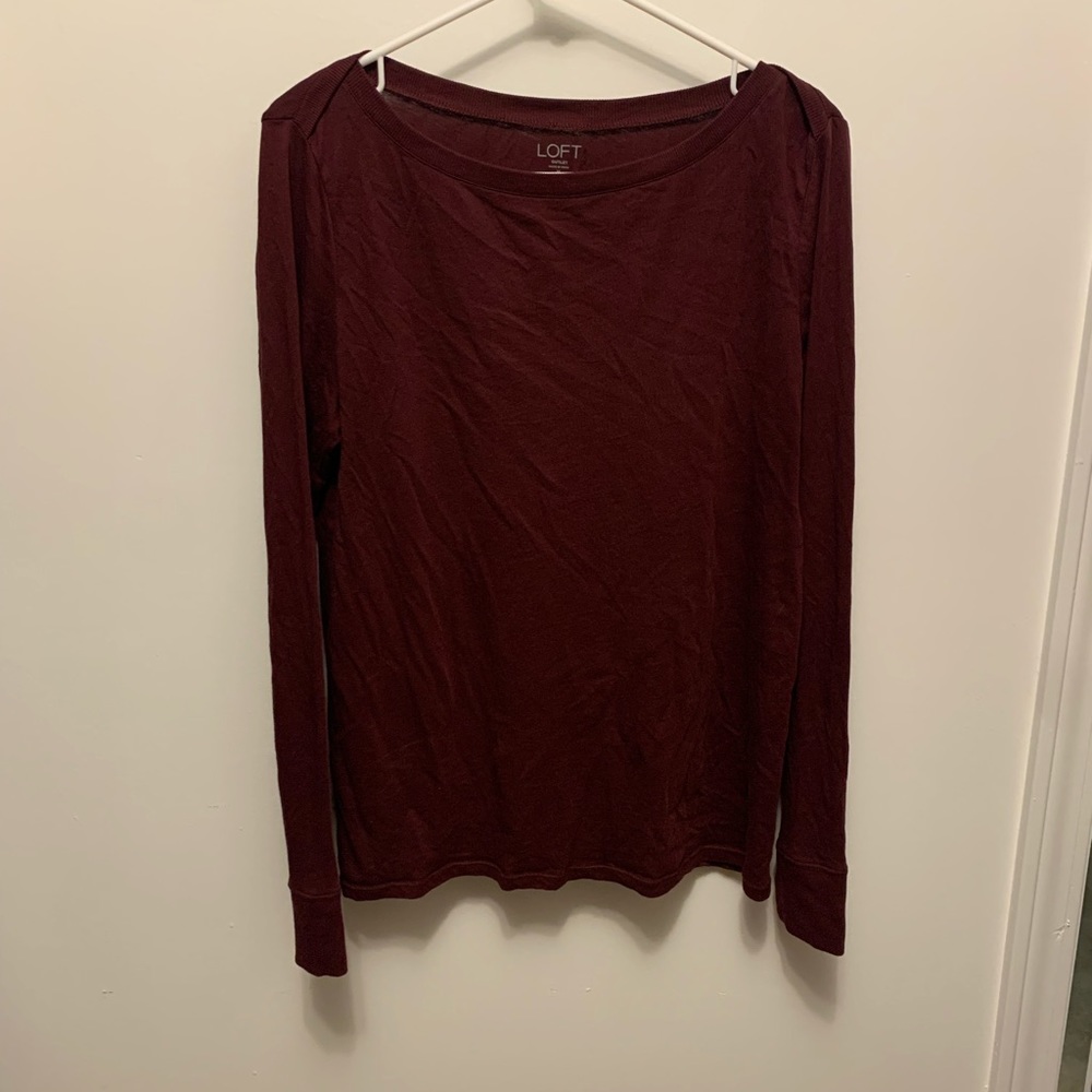 **Loft Outlet burgundy long sleeved tee size medium